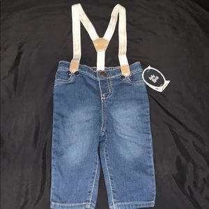 Unisex, Knit Denim OshKosh Jeans with Suspenders